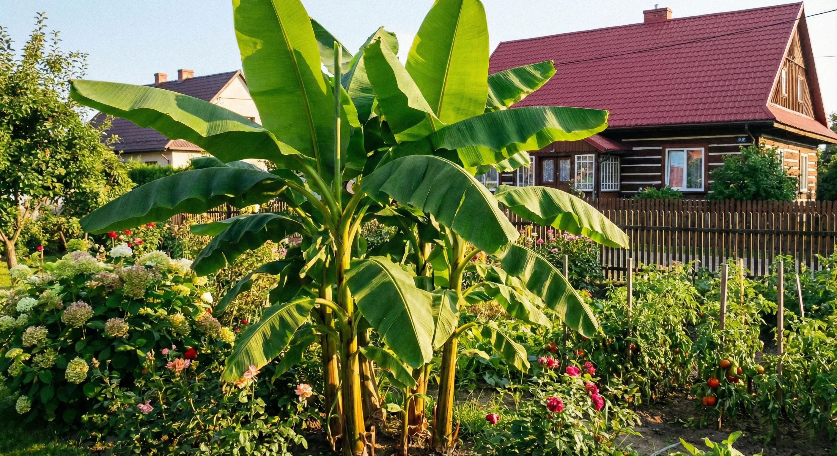 bananowce rosnące w polskim ogrodzie