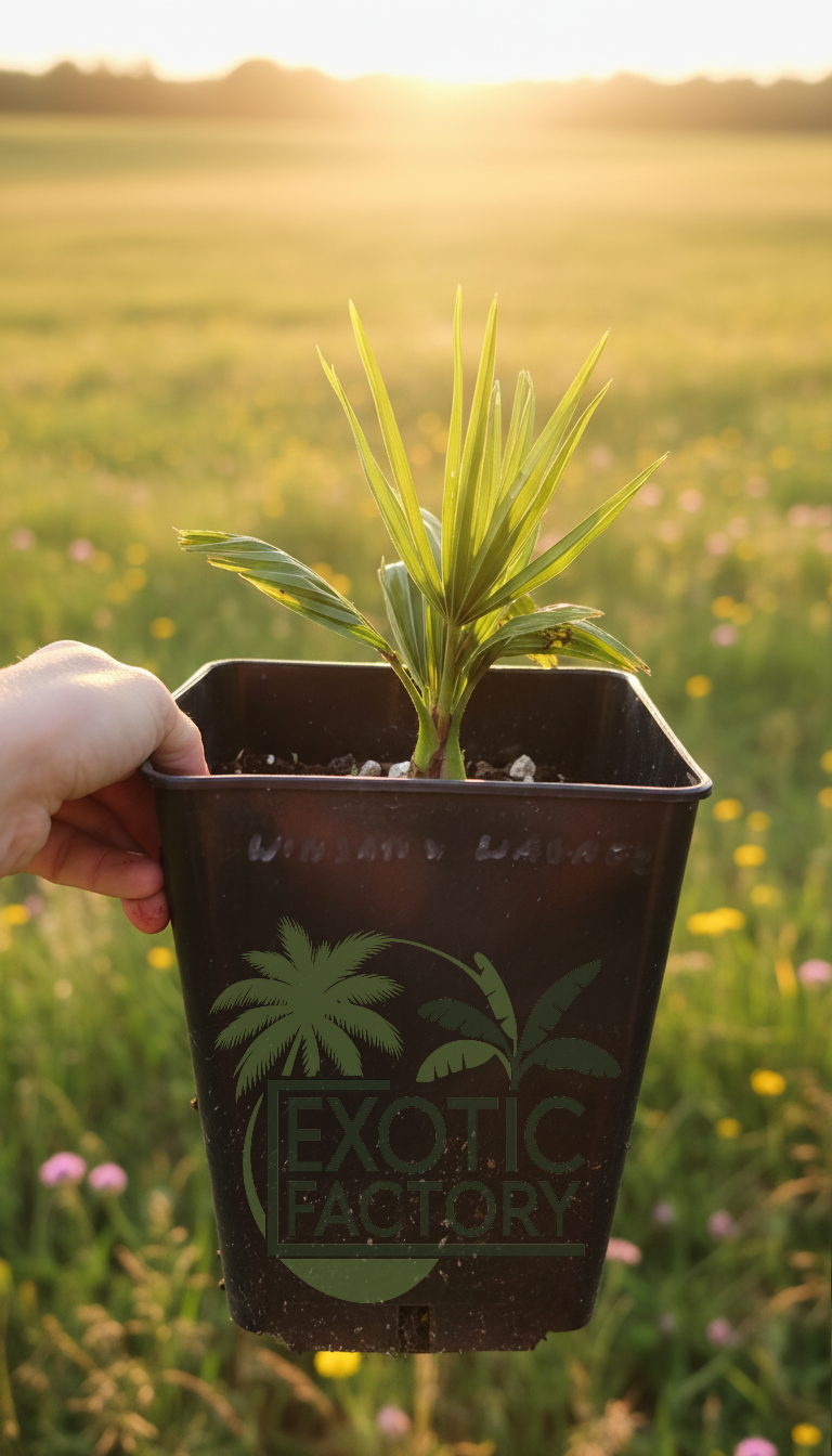 oferowana w sprzedaży internetowej sadzonka palmy mrozoodpornej Trachycarpus winsan x wagnerianus