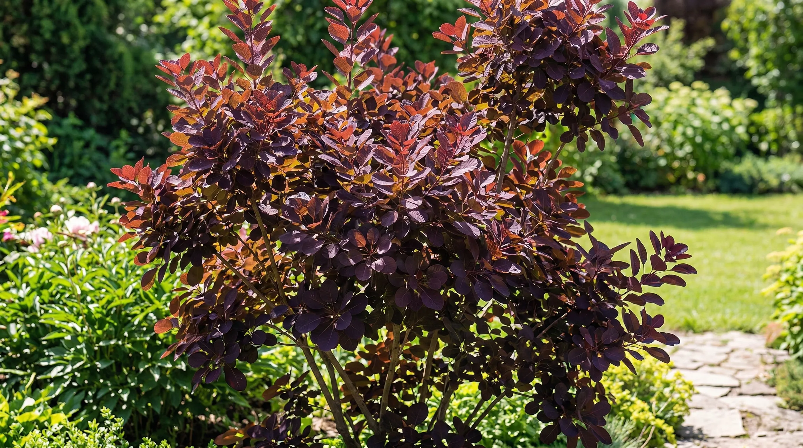 perukowiec podolski Royal Purple rosnący w ogrodzie