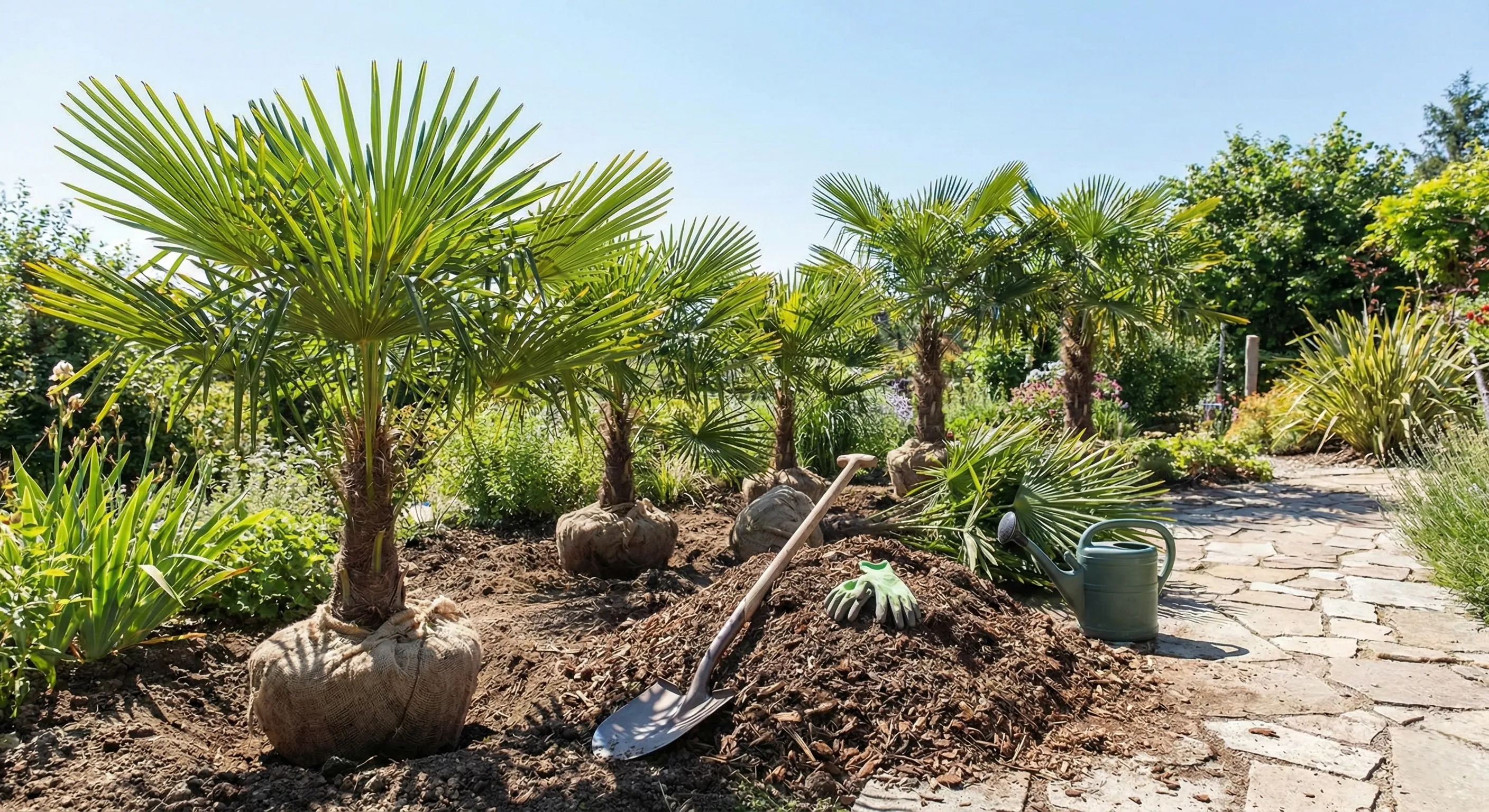 sadzenie palm mrozoodpornych w ogrodzie