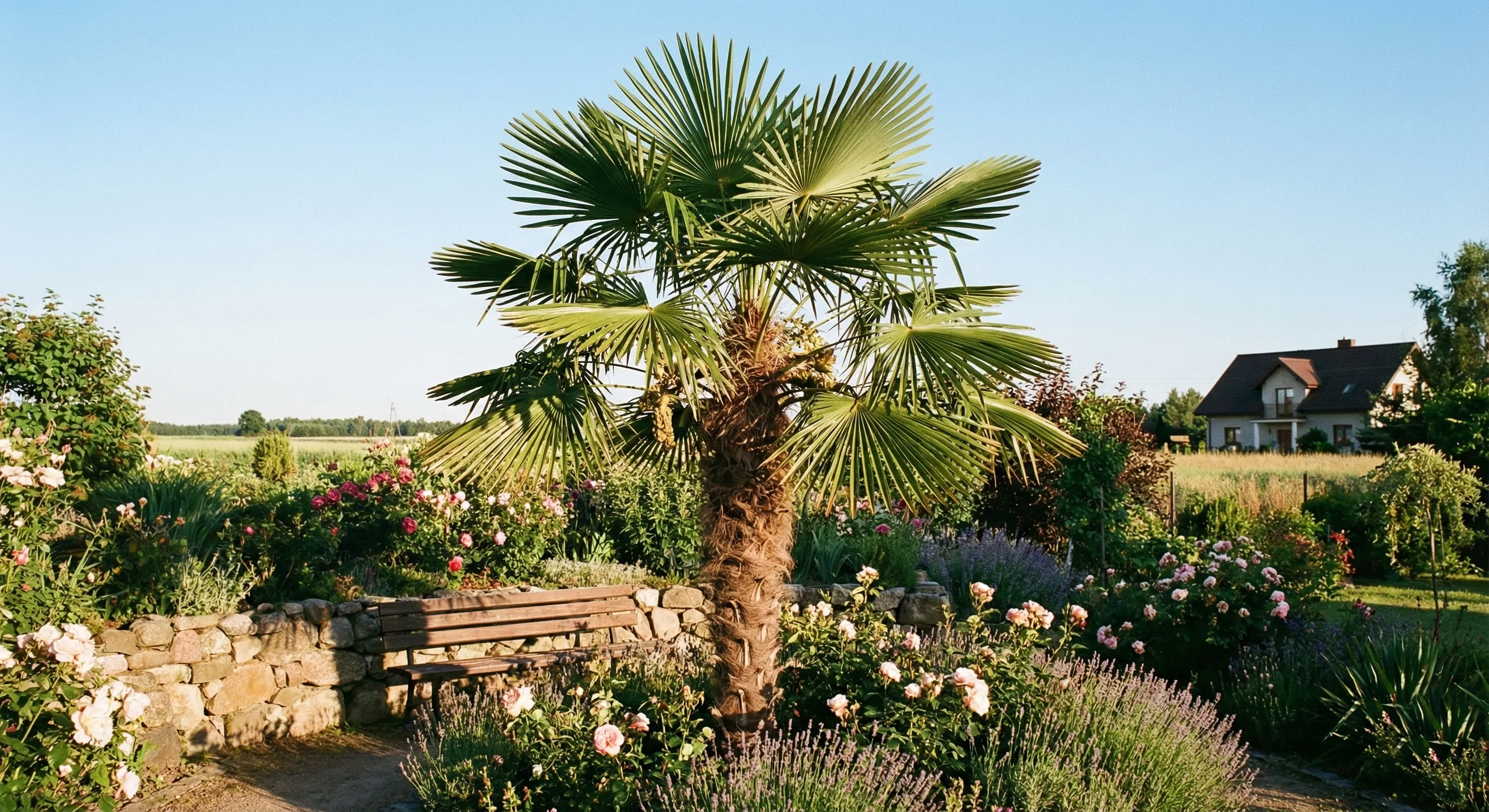 palma trachycarpus fortunei w ogrodzie